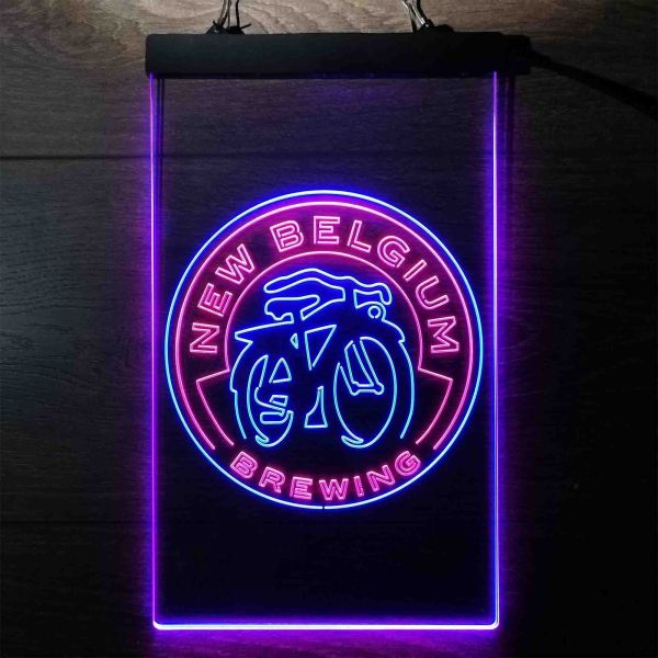 New Belgium Brewing Fat Tire Logo Dual LED Neon Light Sign